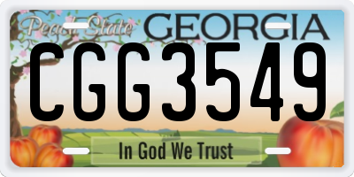 GA license plate CGG3549