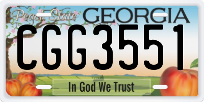 GA license plate CGG3551
