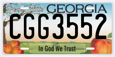 GA license plate CGG3552