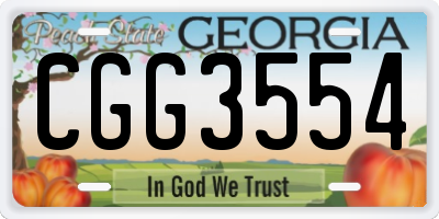 GA license plate CGG3554