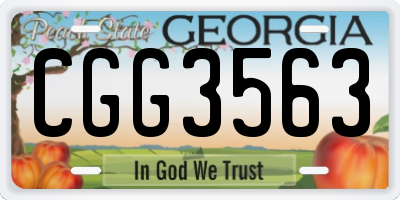 GA license plate CGG3563