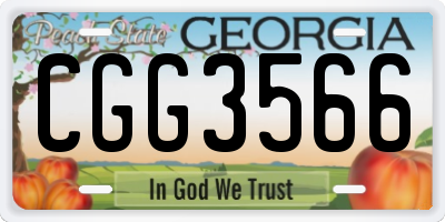 GA license plate CGG3566