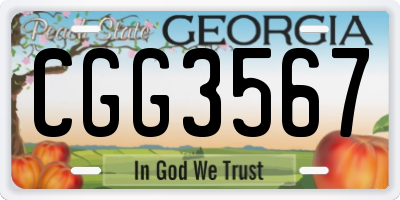 GA license plate CGG3567
