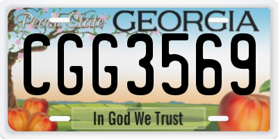 GA license plate CGG3569