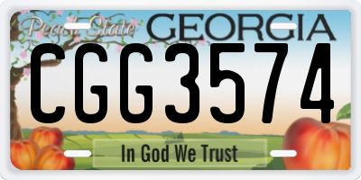 GA license plate CGG3574