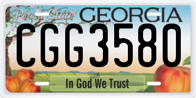 GA license plate CGG3580