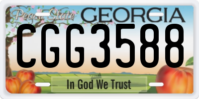 GA license plate CGG3588