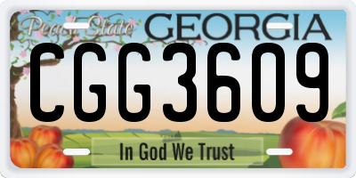 GA license plate CGG3609