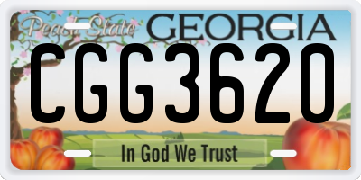 GA license plate CGG3620