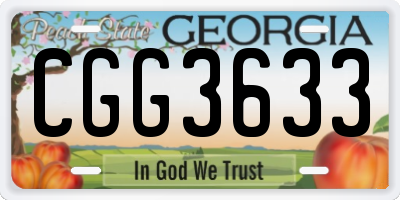 GA license plate CGG3633