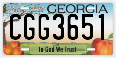 GA license plate CGG3651