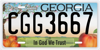 GA license plate CGG3667