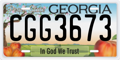 GA license plate CGG3673