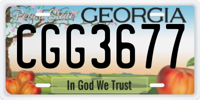 GA license plate CGG3677