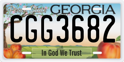 GA license plate CGG3682