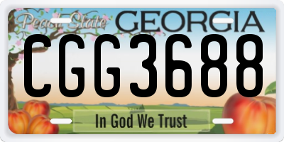 GA license plate CGG3688