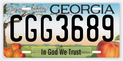 GA license plate CGG3689