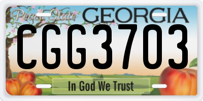 GA license plate CGG3703