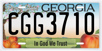 GA license plate CGG3710