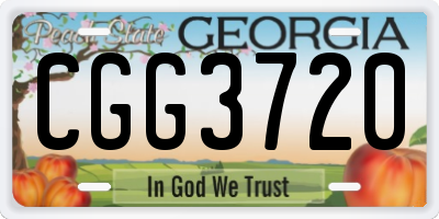 GA license plate CGG3720