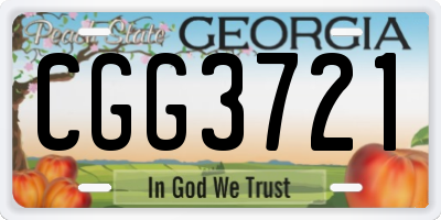 GA license plate CGG3721