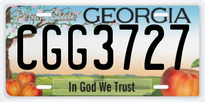 GA license plate CGG3727