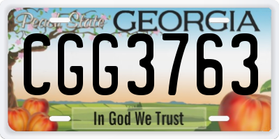 GA license plate CGG3763