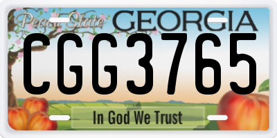 GA license plate CGG3765