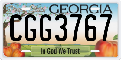 GA license plate CGG3767