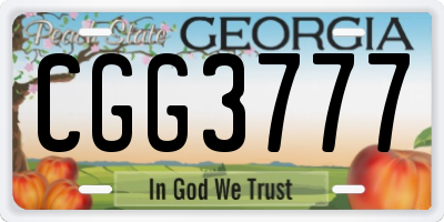 GA license plate CGG3777