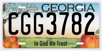 GA license plate CGG3782