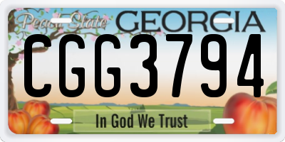 GA license plate CGG3794