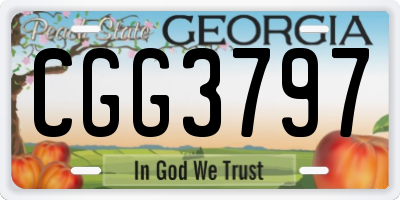 GA license plate CGG3797