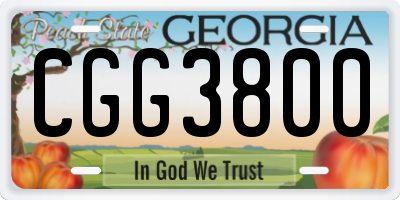 GA license plate CGG3800