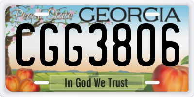 GA license plate CGG3806