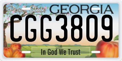 GA license plate CGG3809