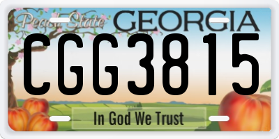GA license plate CGG3815