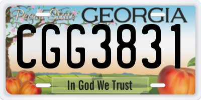 GA license plate CGG3831
