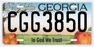 GA license plate CGG3850