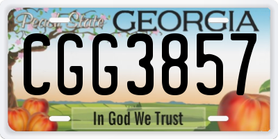 GA license plate CGG3857
