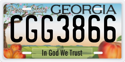 GA license plate CGG3866