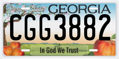 GA license plate CGG3882