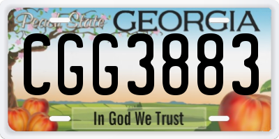 GA license plate CGG3883