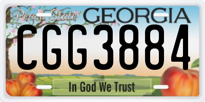 GA license plate CGG3884