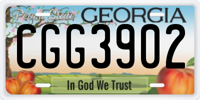 GA license plate CGG3902