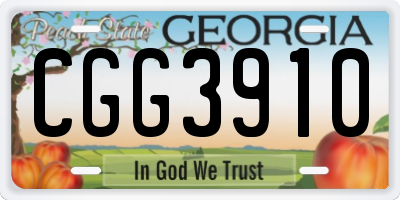 GA license plate CGG3910