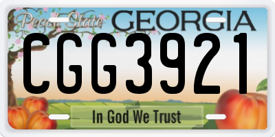 GA license plate CGG3921