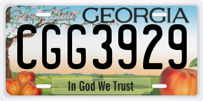 GA license plate CGG3929