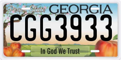GA license plate CGG3933