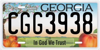GA license plate CGG3938
